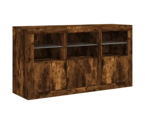 Kumode Ar Led Lampiņām, Ozolkoka Krāsa, 123X37X67 Cm Vidaxl