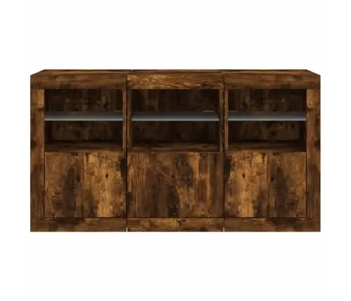 Kumode Ar Led Lampiņām, Ozolkoka Krāsa, 123X37X67 Cm Vidaxl