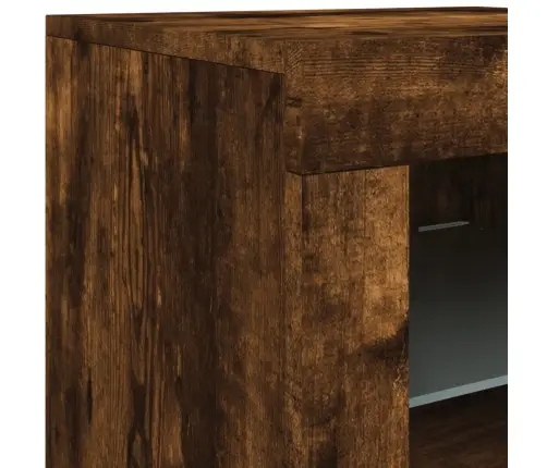 Kumode Ar Led Lampiņām, Ozolkoka Krāsa, 123X37X67 Cm Vidaxl