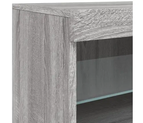 Kumode Ar Led Lampiņām, Pelēka Ozolkoka Krāsa, 123X37X67 Cm Vidaxl