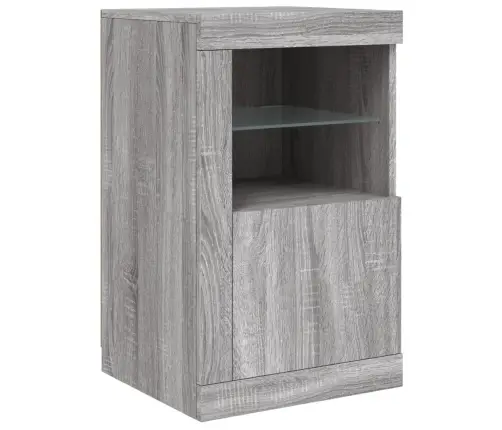 Kumode Ar Led Lampiņām, Pelēka Ozolkoka Krāsa, 123X37X67 Cm Vidaxl