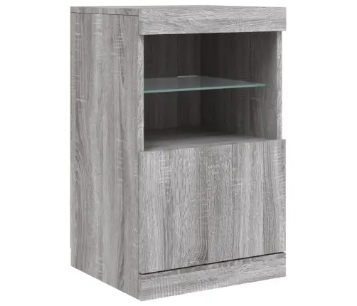 Kumode Ar Led Lampiņām, Pelēka Ozolkoka Krāsa, 123X37X67 Cm Vidaxl