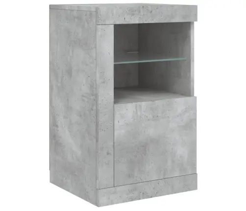 Šoninė Spintelė Su Led Lemputėmis, Betono Pilka, 142,5X37X67Cm