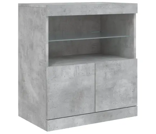 Šoninė Spintelė Su Led Lemputėmis, Betono Pilka, 142,5X37X67Cm