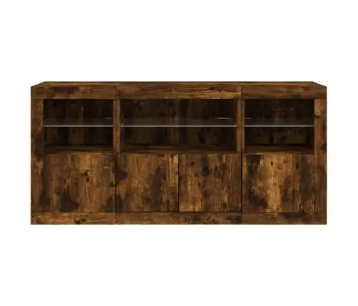 Šoninė Spintelė Su Led Lemputėmis, Dūminė, 142,5X37X67Cm