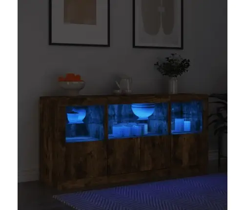 Šoninė Spintelė Su Led Lemputėmis, Dūminė, 142,5X37X67Cm