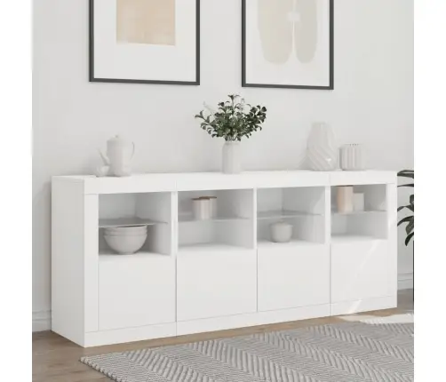 Kumode Ar Led Lampiņām, 163X37X67 Cm, Balta Vidaxl Kumode Ar Led Lampiņām, 163X37X67 Cm, Balta Vidaxl