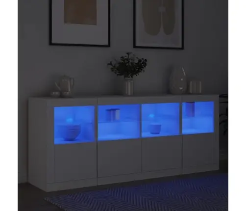 Kumode Ar Led Lampiņām, 163X37X67 Cm, Balta Vidaxl Kumode Ar Led Lampiņām, 163X37X67 Cm, Balta Vidaxl