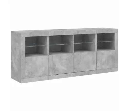 Kumode Ar Led Lampiņām, Betona Pelēka, 163X37X67 Cm Vidaxl