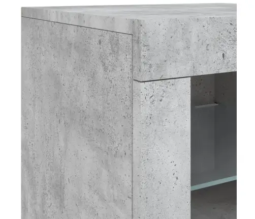 Kumode Ar Led Lampiņām, Betona Pelēka, 163X37X67 Cm Vidaxl