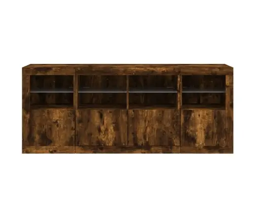 Kumode Ar Led Lampiņām, Ozolkoka Krāsa, 163X37X67 Cm Vidaxl