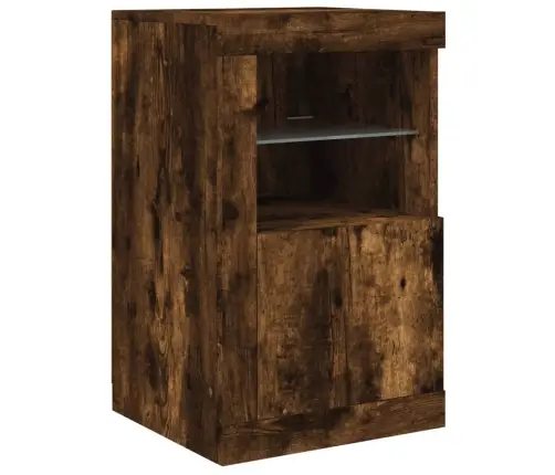 Kumode Ar Led Lampiņām, Ozolkoka Krāsa, 163X37X67 Cm Vidaxl