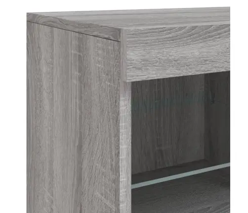 Kumode Ar Led Lampiņām, Pelēka Ozolkoka Krāsa, 163X37X67 Cm Vidaxl