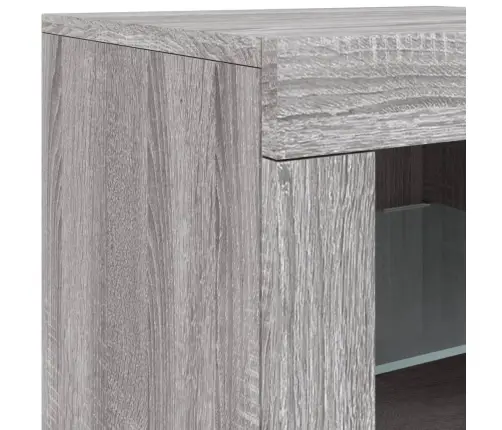 Kumode Ar Led Lampiņām, Pelēka Ozolkoka Krāsa, 163X37X67 Cm Vidaxl