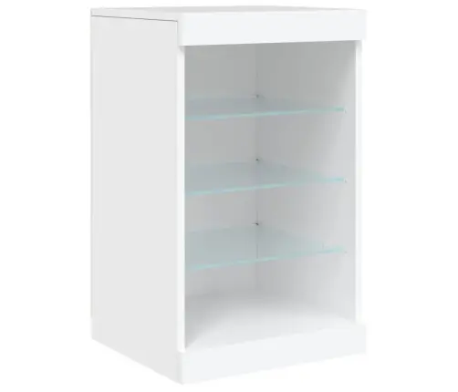 Kumode Ar Led Lampiņām, 123X37X67 Cm, Balta Vidaxl