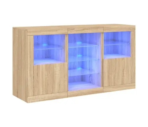 Puhvetkapp Led-Tuledega, Sonoma Tamm, 123 X 37 X 67 Cm