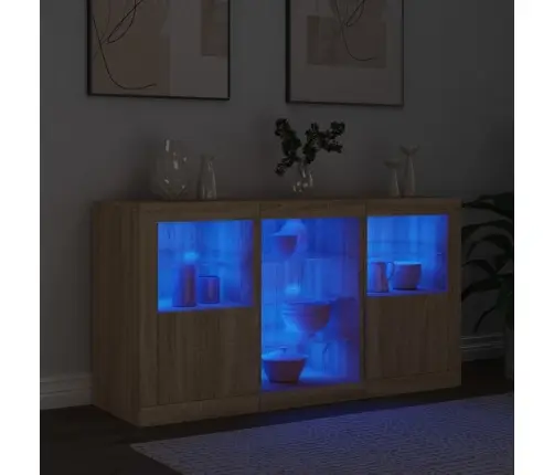 Puhvetkapp Led-Tuledega, Sonoma Tamm, 123 X 37 X 67 Cm