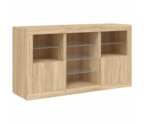 Puhvetkapp Led-Tuledega, Sonoma Tamm, 123 X 37 X 67 Cm