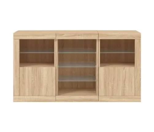 Puhvetkapp Led-Tuledega, Sonoma Tamm, 123 X 37 X 67 Cm