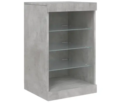 Šoninė Spintelė Su Led Lemputėmis, Betono Pilka, 123X37X67Cm