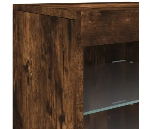 Kumode Ar Led Lampiņām, Ozolkoka Krāsa, 123X37X67 Cm Vidaxl