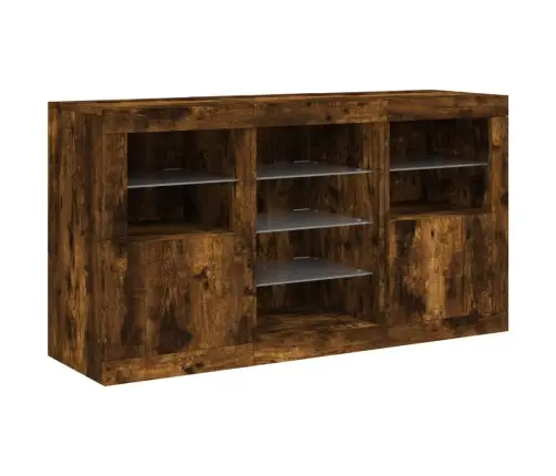 Kumode Ar Led Lampiņām, Ozolkoka Krāsa, 123X37X67 Cm Vidaxl