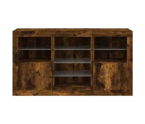 Kumode Ar Led Lampiņām, Ozolkoka Krāsa, 123X37X67 Cm Vidaxl