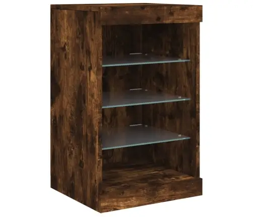 Kumode Ar Led Lampiņām, Ozolkoka Krāsa, 123X37X67 Cm Vidaxl