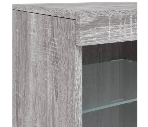 Puhvetkapp Led-Tuledega, Hall Sonoma Tamm, 123 X 37 X 67 Cm