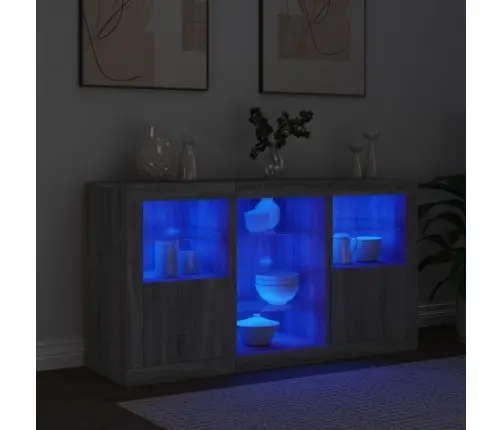 Puhvetkapp Led-Tuledega, Hall Sonoma Tamm, 123 X 37 X 67 Cm