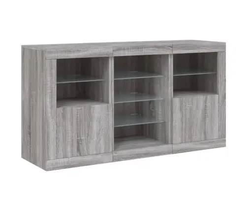 Puhvetkapp Led-Tuledega, Hall Sonoma Tamm, 123 X 37 X 67 Cm