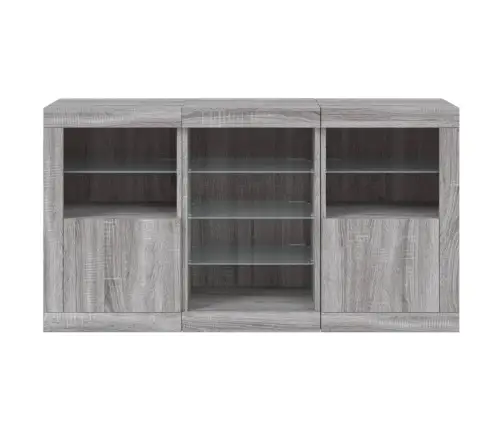 Puhvetkapp Led-Tuledega, Hall Sonoma Tamm, 123 X 37 X 67 Cm