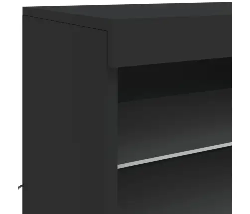 Šoninė Spintelė Su Led Lemputėmis, Juoda, 142,5X37X67Cm Šoninė Spintelė Su Led Lemputėmis, Juoda, 142,5X37X67Cm