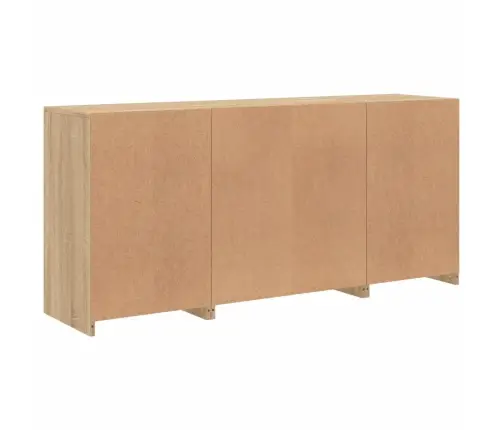 Kumode Ar Led Lampiņām, Ozolkoka Krāsa, 142,5X37X67 Cm Vidaxl