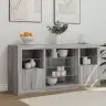 Kumode Ar Led Lampiņām, Pelēka Ozolkoka Krāsa, 142,5X37X67 Cm Vidaxl