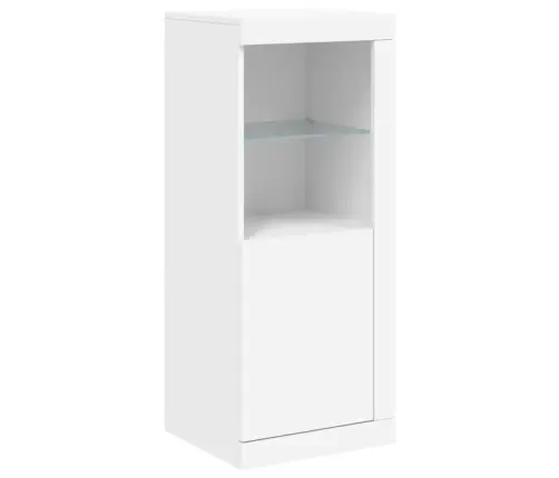 Kumodes Ar Led Apgaismojumu, 3 Gab., Baltas, Inženierijas Koks Vidaxl