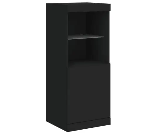 Kumodes Ar Led Apgaismojumu, 3 Gab., Melns, Inženierijas Koks Vidaxl