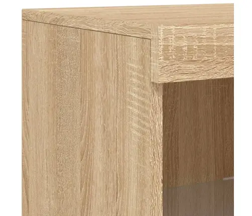 Šoninės Spintelės Su Led, 3Vnt., Ąžuolo, Apdirbta Mediena