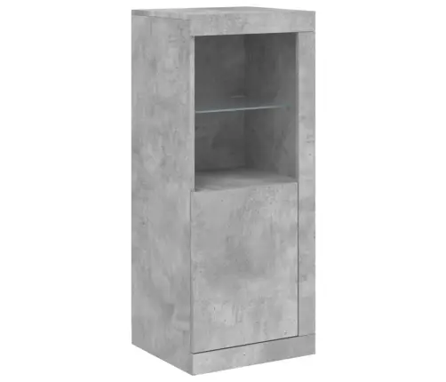 Puhvetkapid Led-Tuledega 3 Tk, Betoonhall, Tehispuit