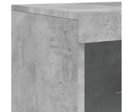 Šoninės Spintelės Su Led, 3Vnt., Betono, Apdirbta Mediena