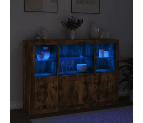 Kumodes Ar Led Apgaismojumu, 3 Gab., Ozolkoka Krāsa Vidaxl