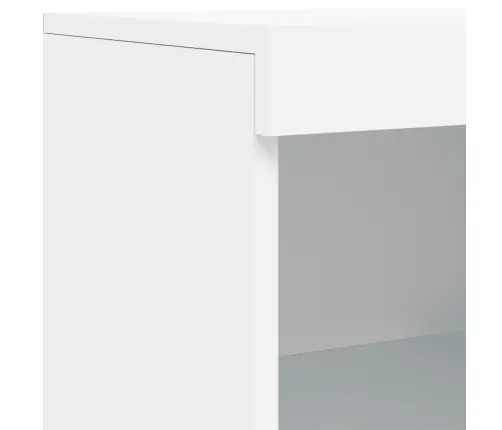 Kumodes Ar Led Apgaismojumu, 3 Gab., Baltas, Inženierijas Koks Vidaxl