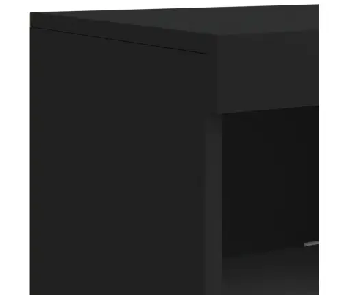 Puhvetkapid Led-Tuledega 3 Tk, Must, Tehispuit