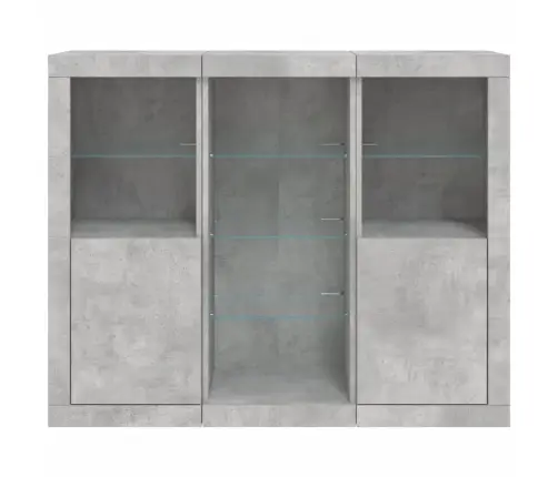 Kumodes Ar Led Apgaismojumu, 3 Gab., Betona Pelēks Vidaxl