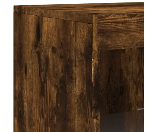 Šoninės Spintelės Su Led, 3Vnt., Dūminio Ąžuolo, Mediena