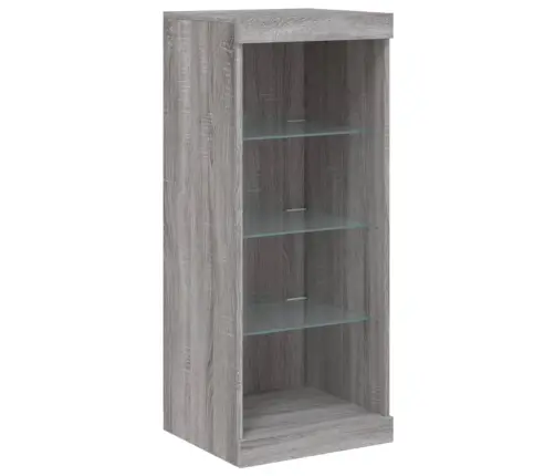 Kumodes Ar Led Apgaismojumu, 3 Gab., Pelēka Ozola Vidaxl