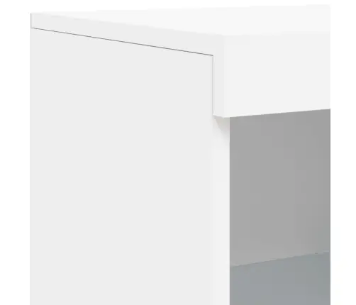 Šoninės Spintelės Su Led, 3Vnt., Baltos, Apdirbta Mediena