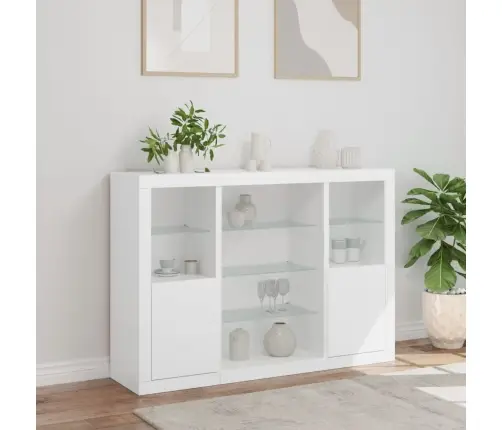 Šoninės Spintelės Su Led, 3Vnt., Baltos, Apdirbta Mediena