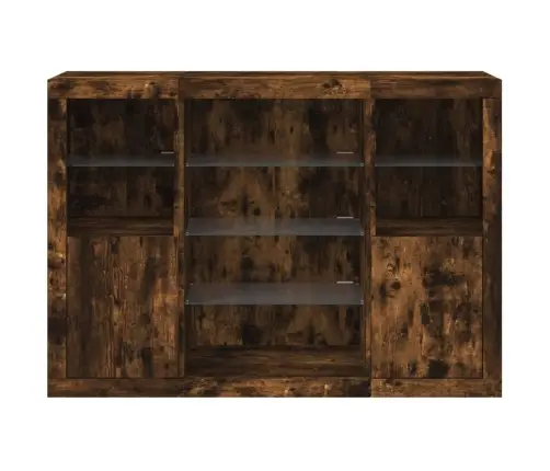 Puhvetkapid Led-Tuledega 3 Tk, Suitsutatud Tamm, Tehispuit