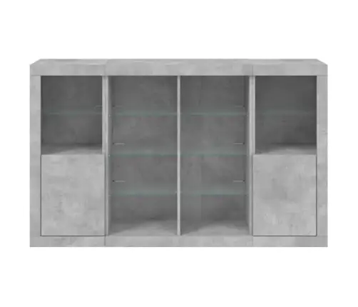 Kumodes Ar Led Apgaismojumu, 3 Gab., Betona Pelēks Vidaxl